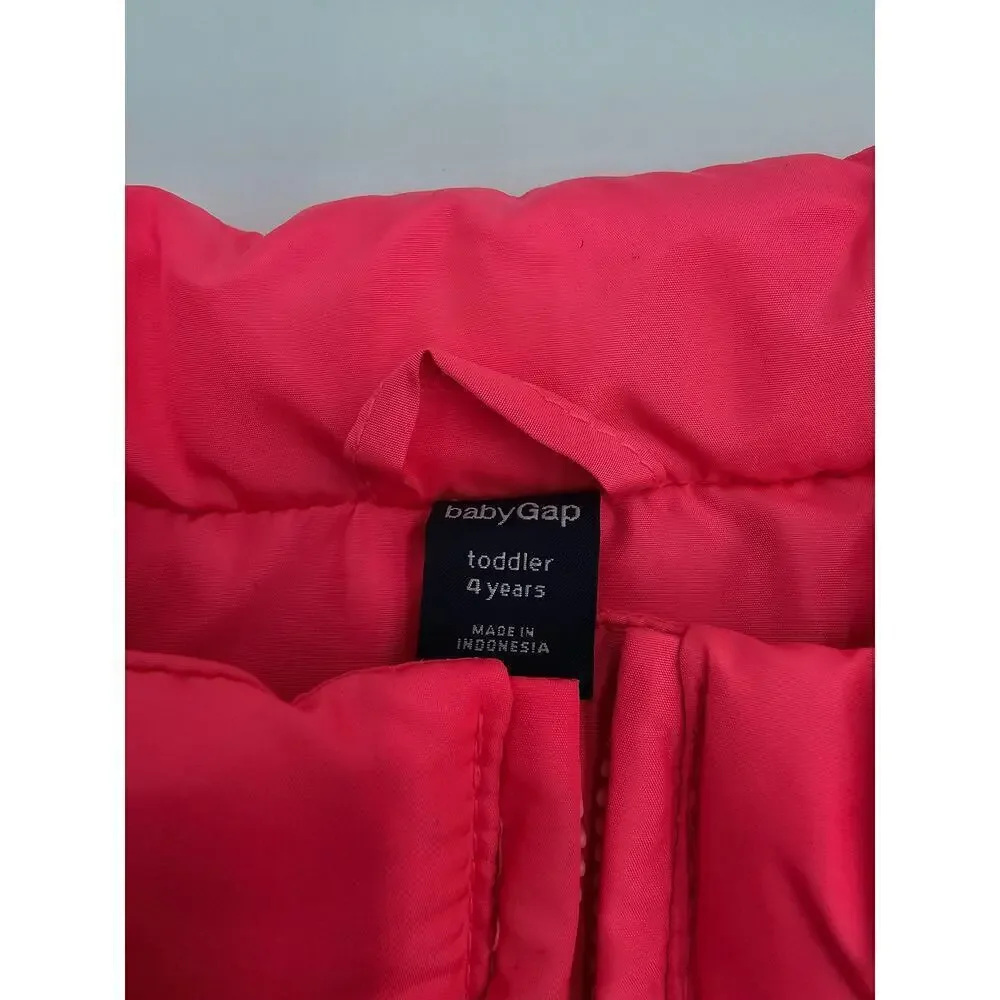 2 Gap Girl's Size 4/5 Pink and White Puffer Vests